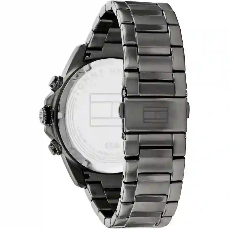  Shop Authentic Tommy Hilfiger Lars Chronograph Black Dial Black Steel Strap Watch For Men - 1792061 - Luxxuri