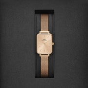  Shop Authentic Daniel Wellington Quadro Unitone Rose Gold Dial Rose Gold Mesh Strap Watch For Women - DW00100484 - Luxxuri
