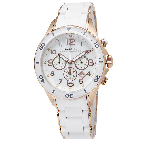  Shop Authentic Marc Jacobs Rock Chronograph White Dial White Silicone Strap Watch for Women - MBM2547 - Luxxuri