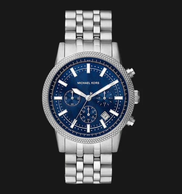  Shop Authentic Michael Kors Hutton Chronograph Blue Dial Blue Steel Strap Watch For Men - MK8952 - Luxxuri