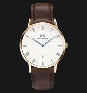  Shop Authentic Daniel Wellington Dapper York White Dial Brown Leather Strap Watch For Men - DW00100085 - Luxxuri