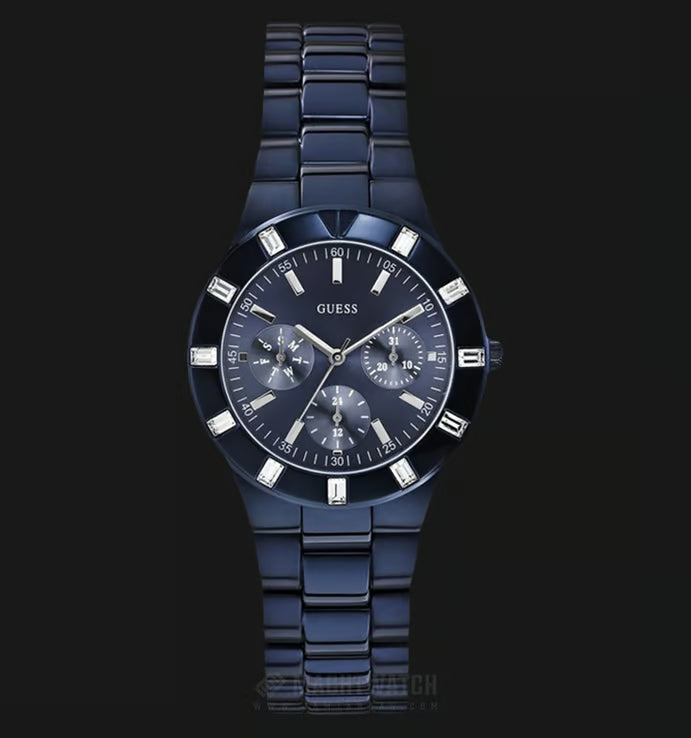  Shop Authentic Guess Glisten Analog Blue Dial Blue Steel Strap Watch for Women - W0027L3 - Luxxuri