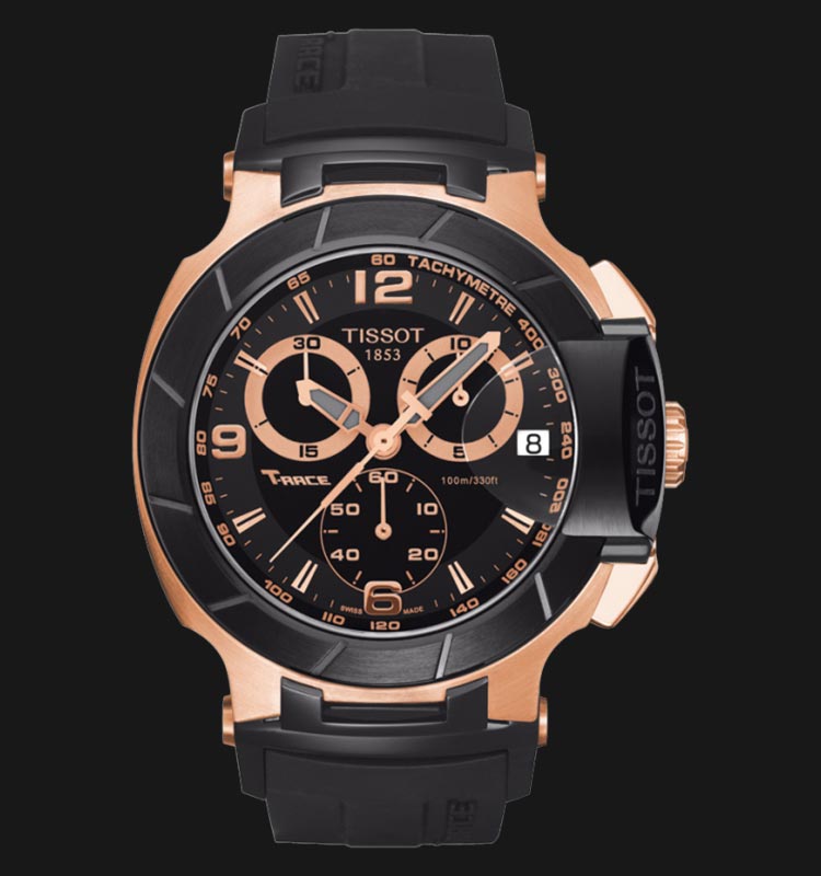  Shop Authentic Tissot T Race Chronograph Automatic Black Dial Black Rubber Strap Watch for Men - T048.417.27.057.06 - Luxxuri