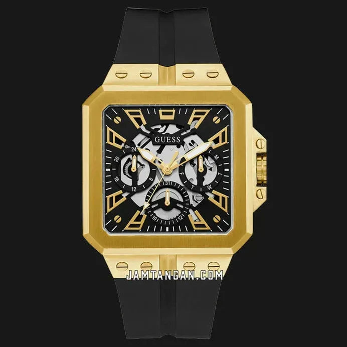  Shop Authentic Guess Leo Multifunction Black Dial Black Silicone Strap Watch For Men - GW0637G2 - Luxxuri