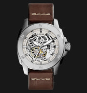  Shop Authentic Fossil Modern Machine Automatic Skeleton White Dial Brown Leather Strap Watch for Women - ME3083 - Luxxuri