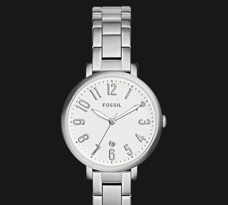  Shop Authentic Fossil Jacqueline White Dial Silver Steel Strap Watch for Women - ES3969 - Luxxuri