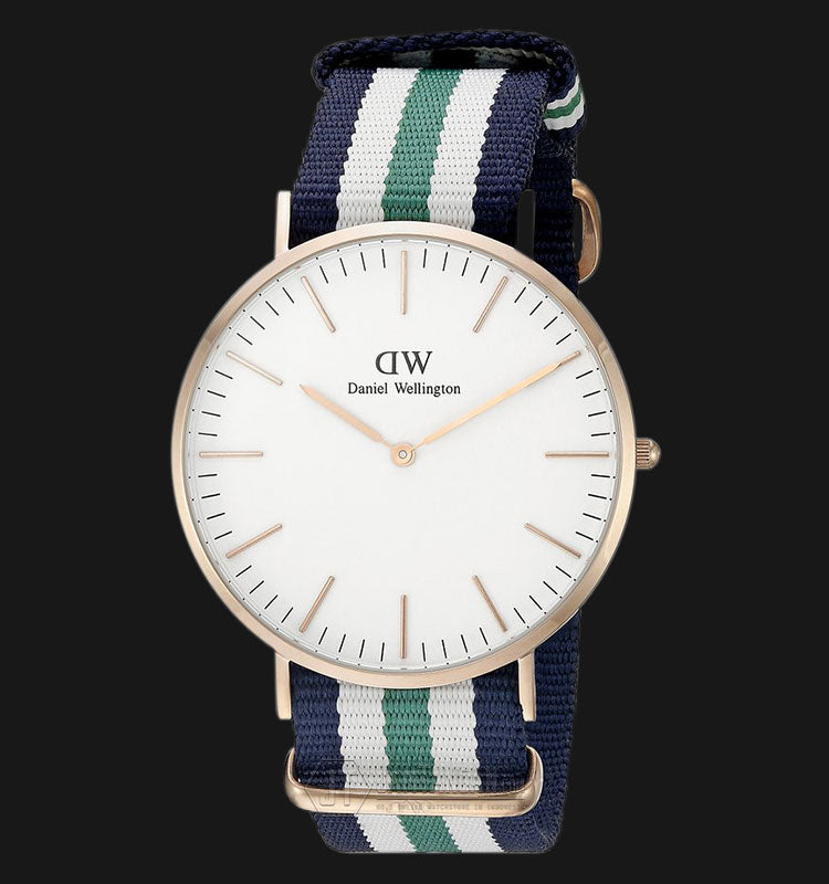  Shop Authentic Daniel Wellington Classic Nottingham White Dial Two Tone NATO Strap Watch For Men - 0108DW - Luxxuri