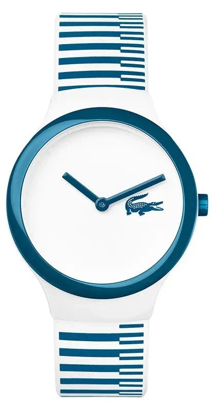 Lacoste Goa White Dial Two Tone Silicone Strap Watch for Men - 2020118