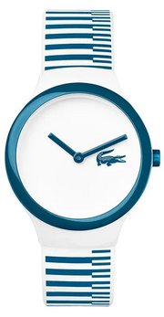 Lacoste Goa White Dial Two Tone Silicone Strap Watch for Men - 2020118