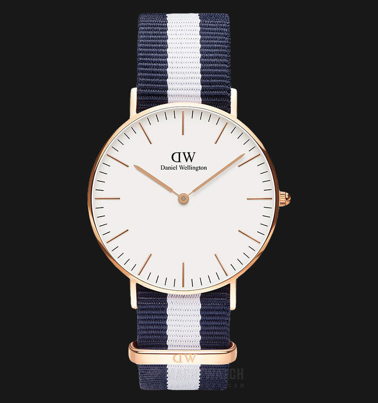  Shop Authentic Daniel Wellington Classic Glasgow White Dial Two Tone NATO Strap Watch For Women - DW00100031 - Luxxuri
