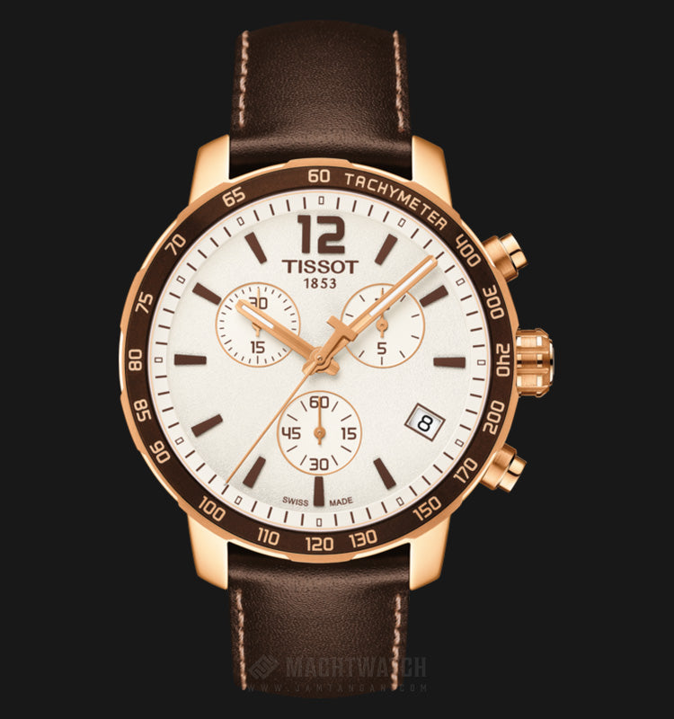 Shop Authentic Tissot Quickster Chronograph White Dial Brown Leather Strap Watch For Men - T095.417.36.037.02 - Luxxuri