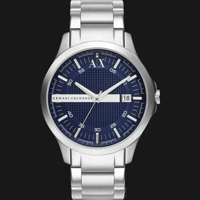  Shop Authentic Armani Exchange Hampton Chronograph Blue Dial Silver Steel Strap Watch For Men - AX2132 - Luxxuri