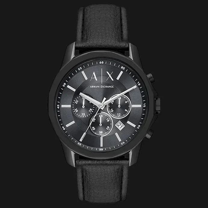  Shop Authentic Armani Exchange Banks Chronograph Black Dial Black Leather Strap Watch For Men - AX1724 - Luxxuri
