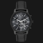  Shop Authentic Armani Exchange Banks Chronograph Black Dial Black Leather Strap Watch For Men - AX1724 - Luxxuri