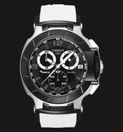  Shop Authentic Tissot T Race Chronograph Black Dial White Rubber Strap Watch for Men - T048.417.27.057.05 - Luxxuri