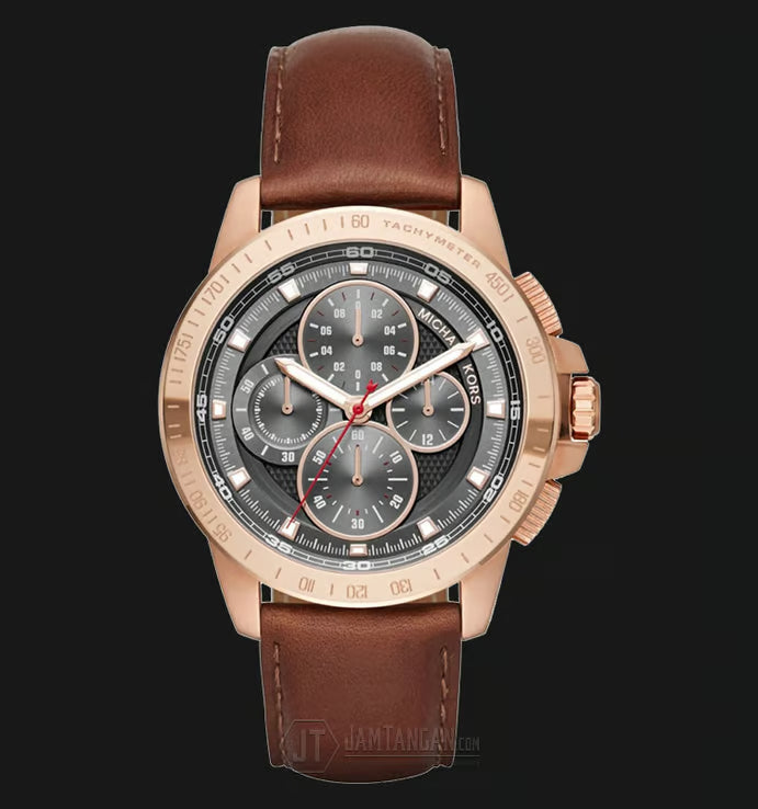  Shop Authentic Michael Kors Ryker Analog Gray Dial Brown Leather Strap Watch For Men - MK8519 - Luxxuri