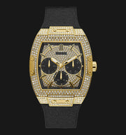  Shop Authentic Guess Phoenix Multifunction Crystals Gold Dial Black Silicone Strap Watch For Men - GW0048G2 - Luxxuri