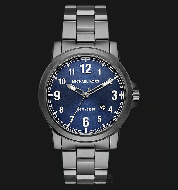  Shop Authentic Michael Kors Paxton Analog Blue Dial Grey Steel Strap Watch For Men - MK8499 - Luxxuri