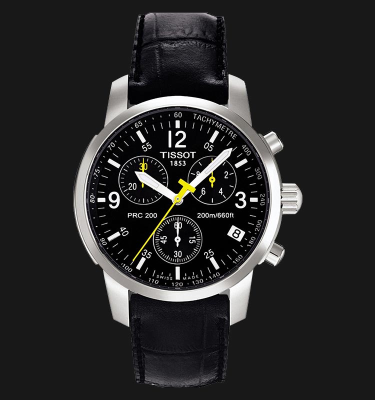  Shop Authentic Tissot T Race PRC 200 Chronograph Quartz Black Dial Black Leather Strap Watch for Men - T17.1.526.52 - Luxxuri
