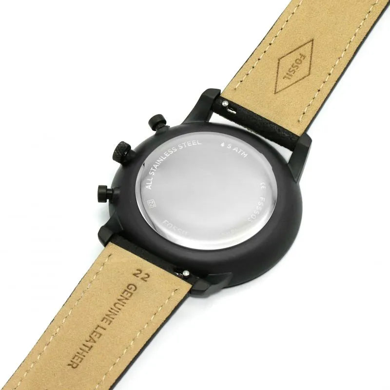  Shop Authentic Fossil Neutra Chronograph Black Dial Black Leather Strap Watch for Men - FS5503 - Luxxuri