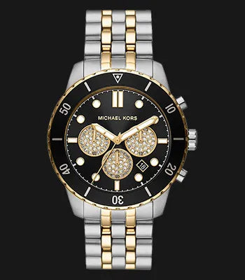  Shop Authentic Michael Kors Cunningham Chronograph Black Dial Two Tone Steel Strap Watch For Men - MK8964 - Luxxuri