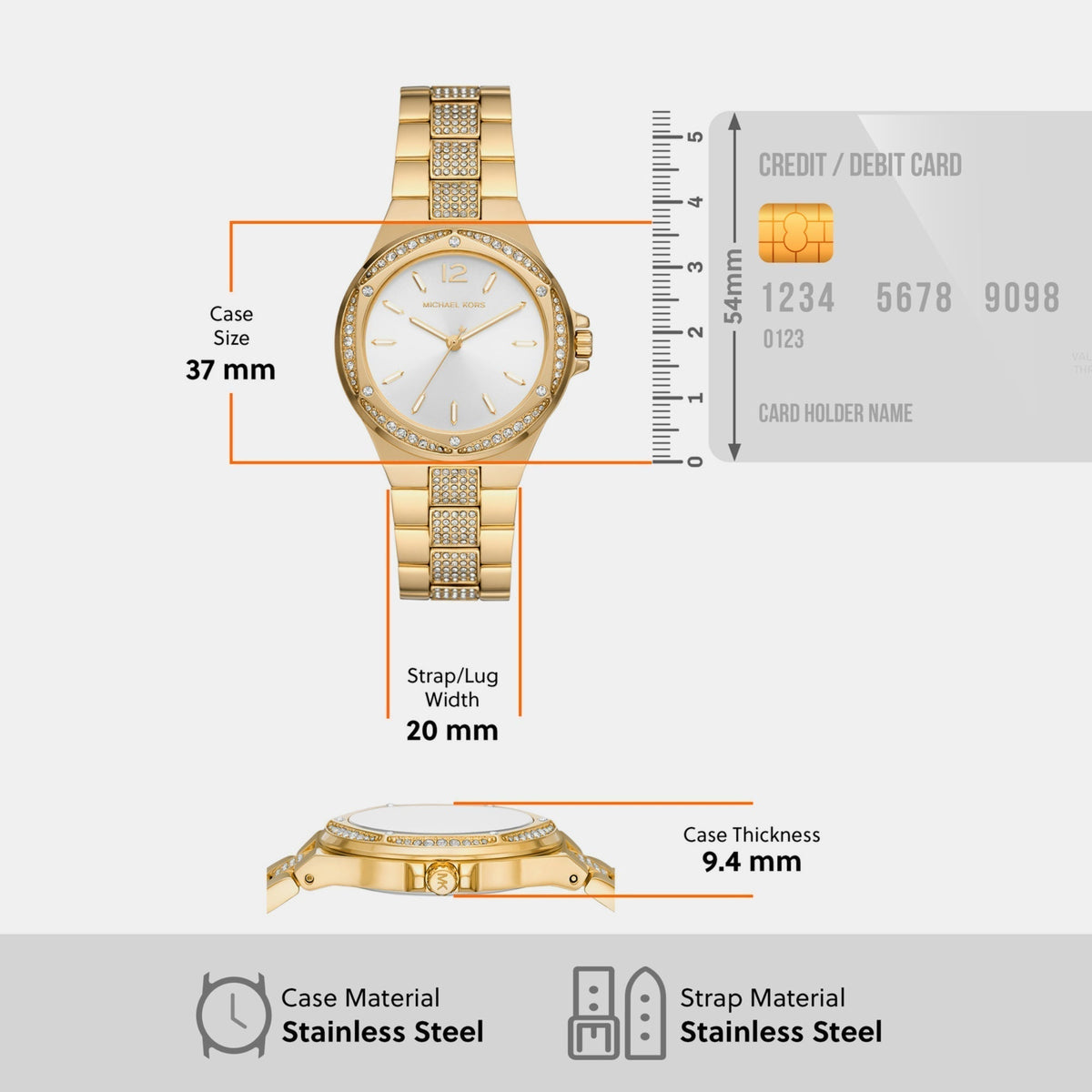  Shop Authentic Michael Kors Lenox Three Hand Silver Dial Gold Steel Strap Watch For Women - MK7361 - Luxxuri