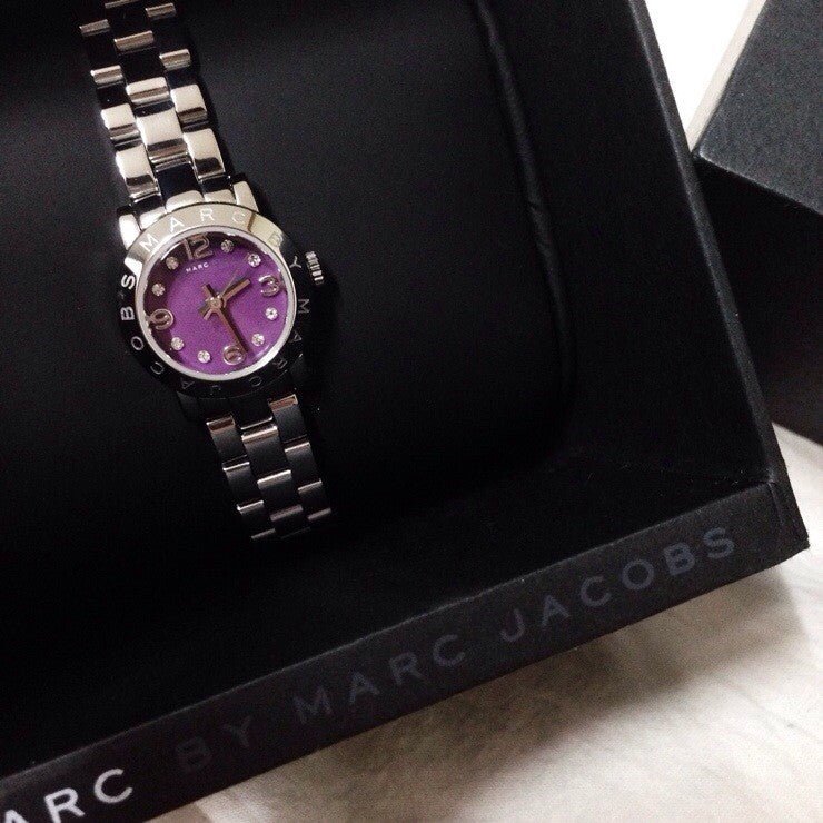  Shop Authentic Marc Jacobs Amy Purple Dial Silver Steel Strap Watch for Women - MBM3228 - Luxxuri