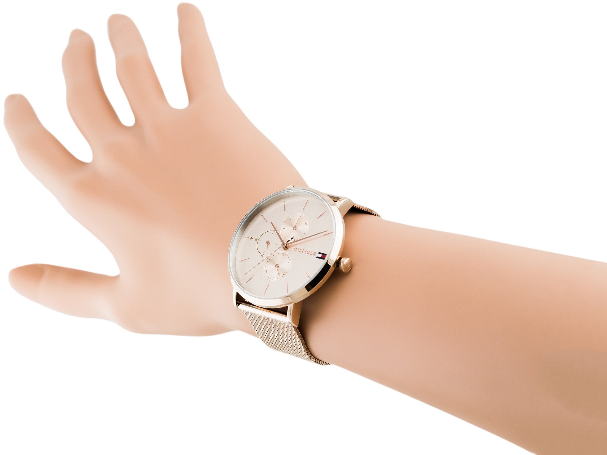  Shop Authentic Tommy Hilfiger Jenna Quartz Rose Gold Dial Rose Gold Mesh Bracelet Watch For Women - 1781944 - Luxxuri
