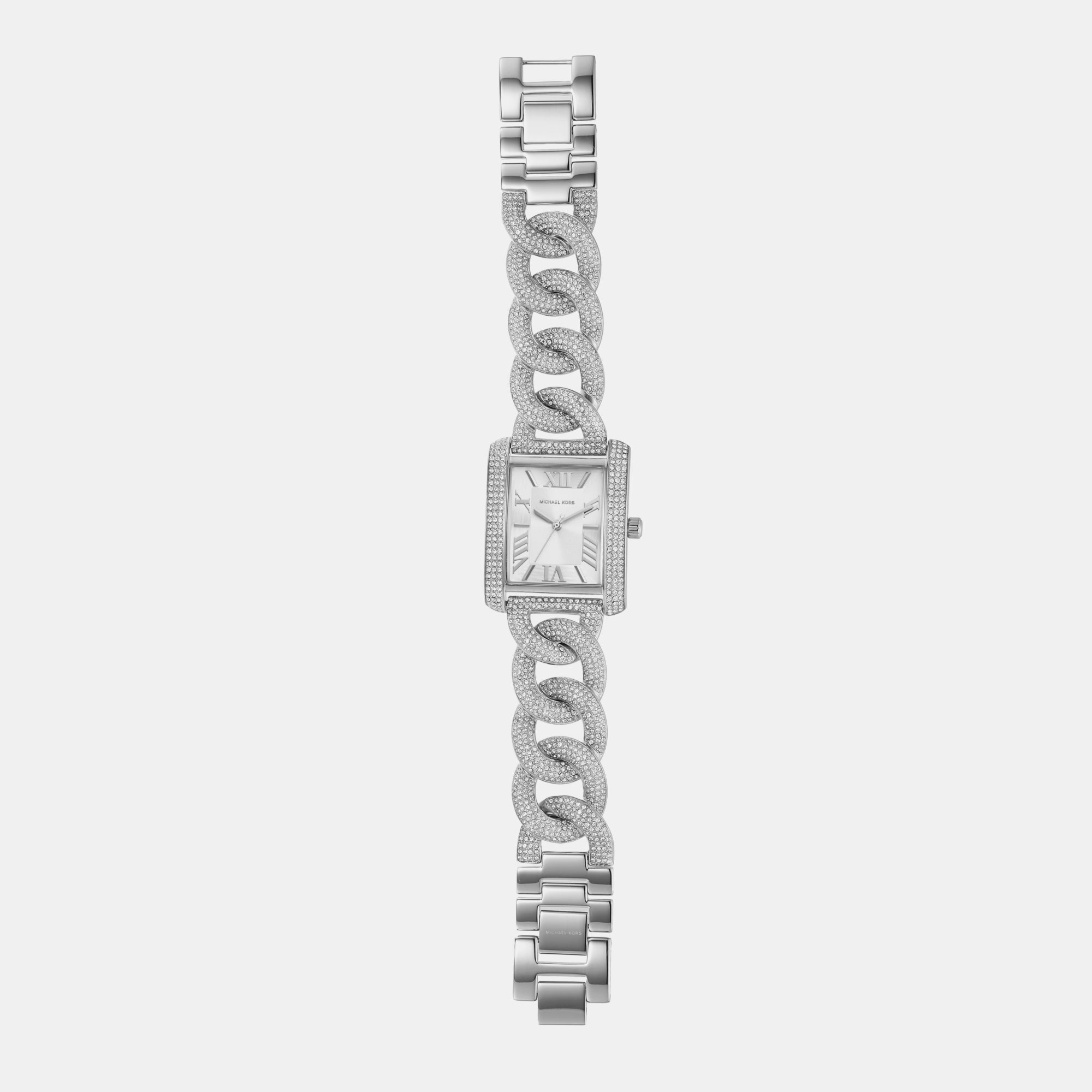  Shop Authentic Michael Kors Emery Three Hand Silver Dial Silver Steel Strap Watch For Women - MK7299 - Luxxuri