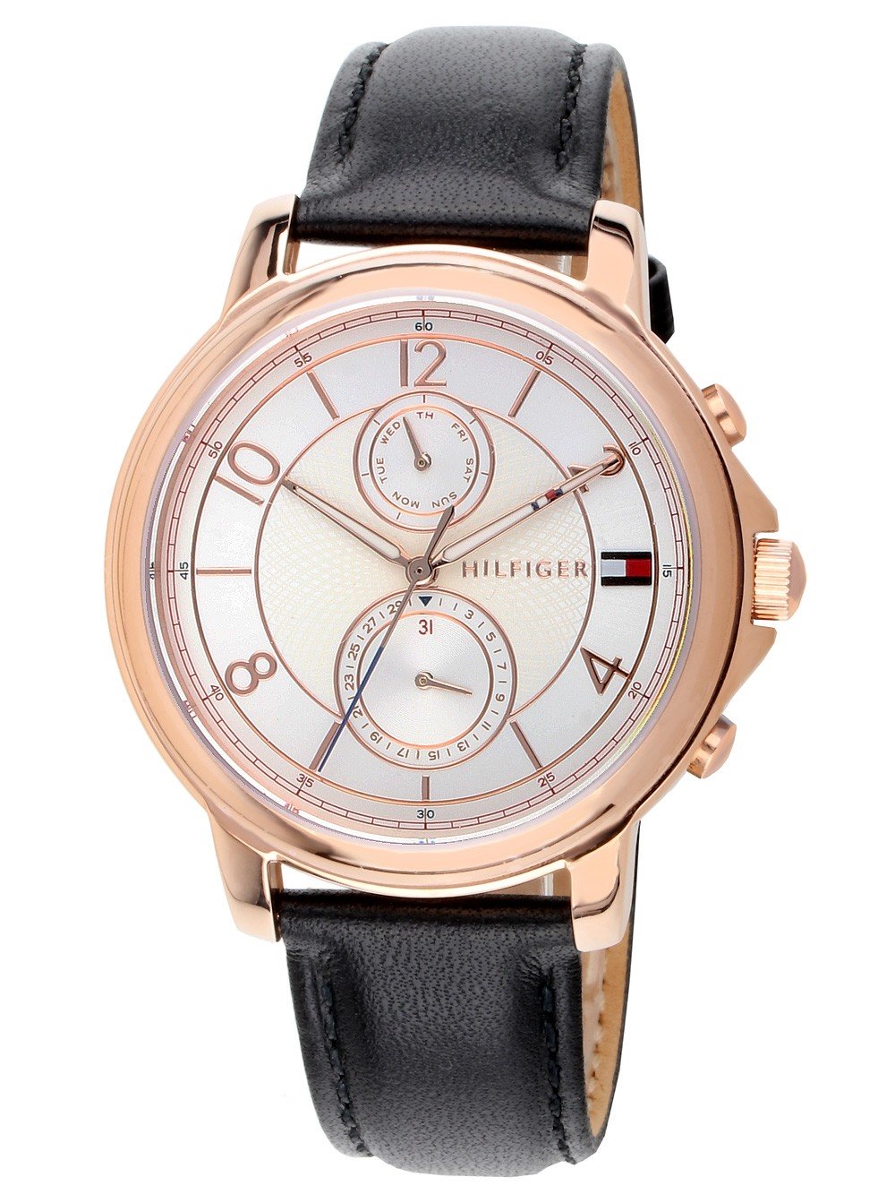  Shop Authentic Tommy Hilfiger Claudia White Dial Black Leather Strap Watch for Women - 1781817 - Luxxuri