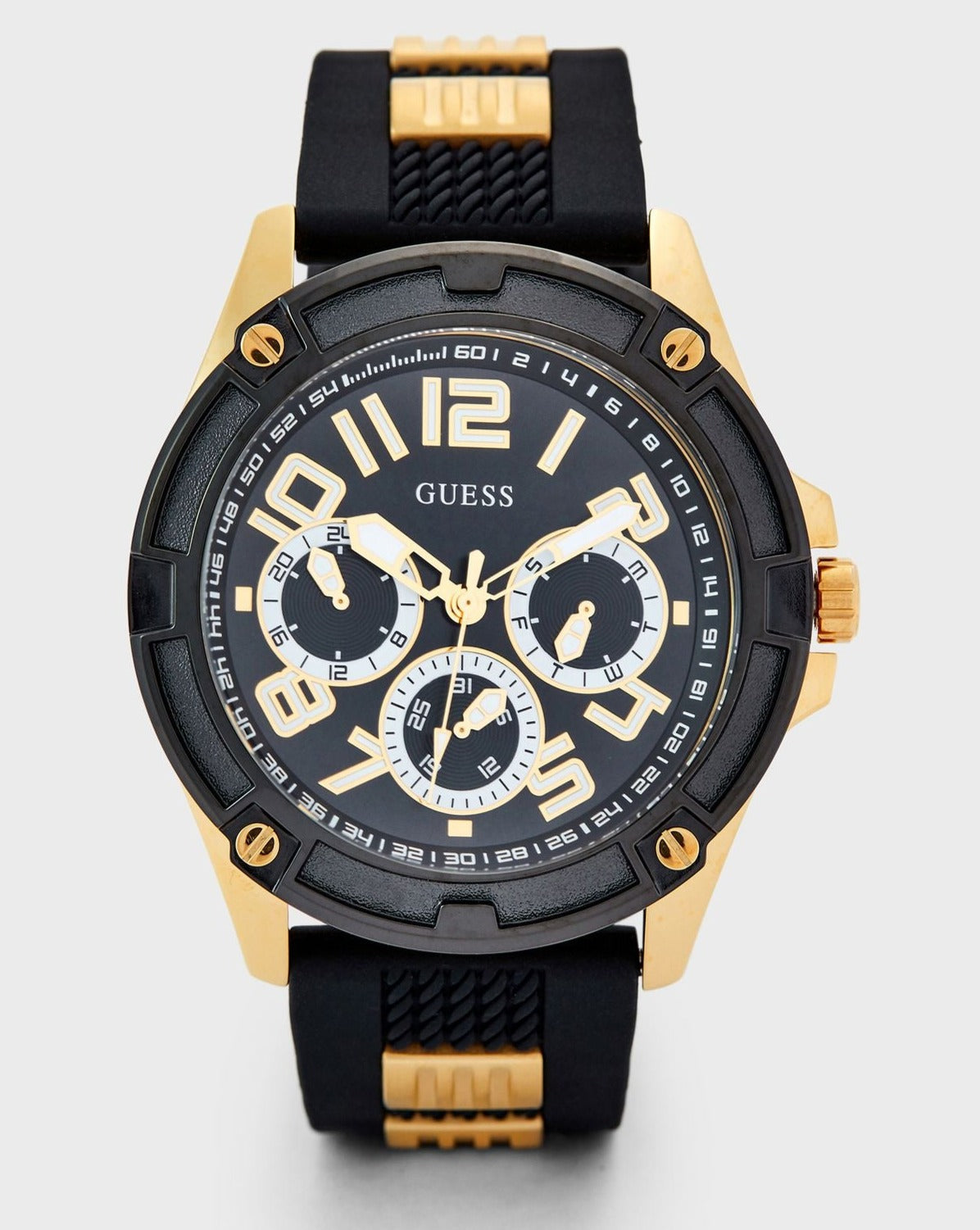 Shop Authentic Guess Delta Black Dial Black Rubber Strap Watch for Men - GW0051G2 - Luxxuri