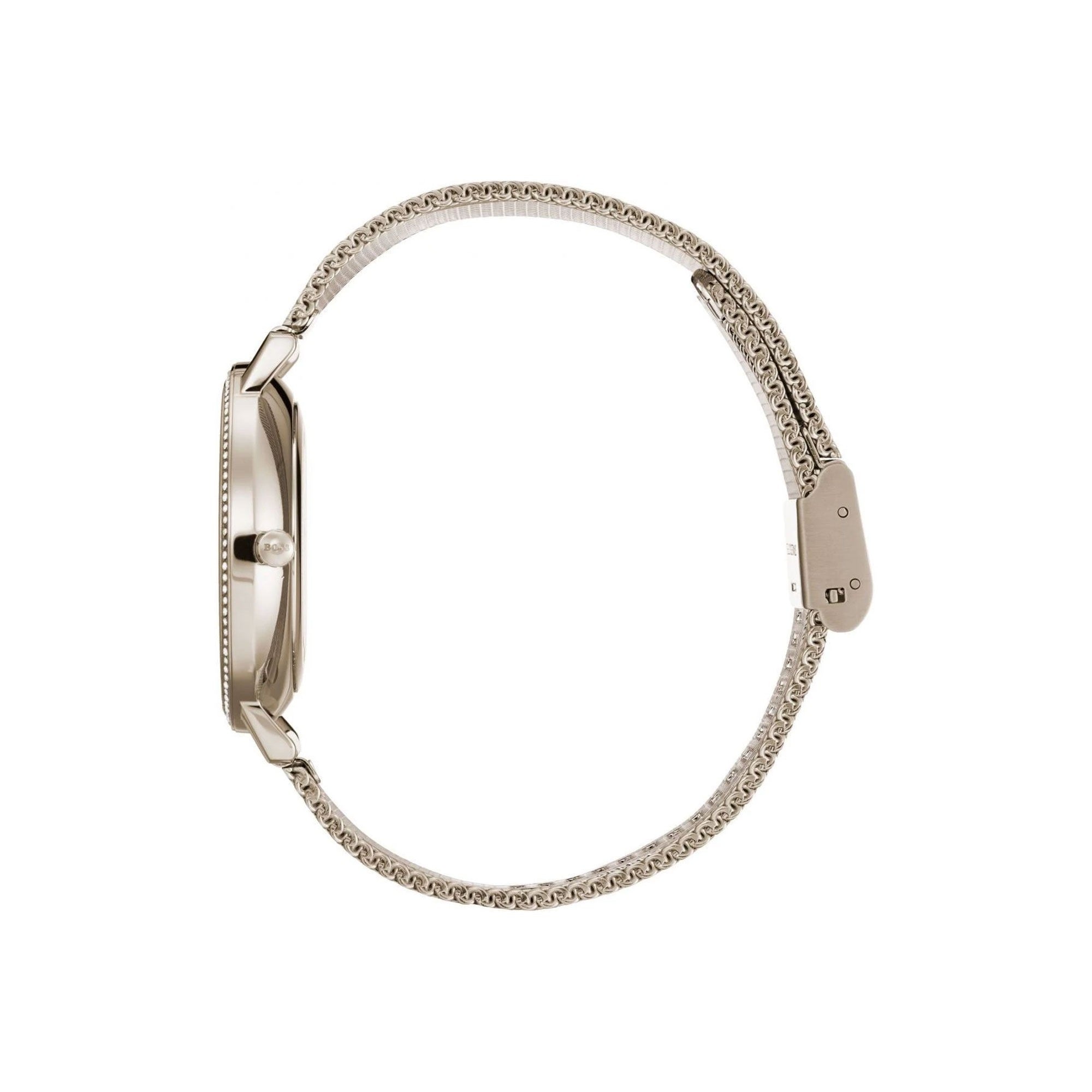  Shop Authentic Hugo Boss Infinity Carnation Gold Dial Gold Mesh Bracelet Watch for Women - 1502519 - Luxxuri