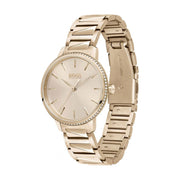  Shop Authentic Hugo Boss Signature Gold Dial Gold Stainless Steel Strap Watch for Women - 1502540 - Luxxuri