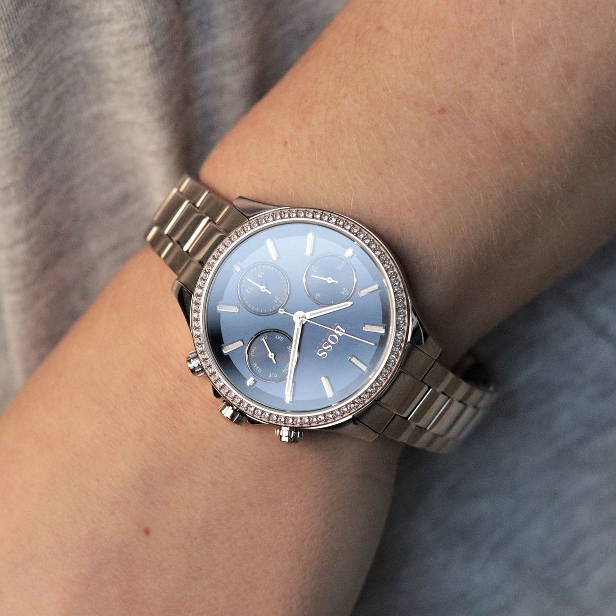  Shop Authentic Hugo Boss Hera Blue Dial Gold Steel Strap Watch for Women - 1502566 - Luxxuri