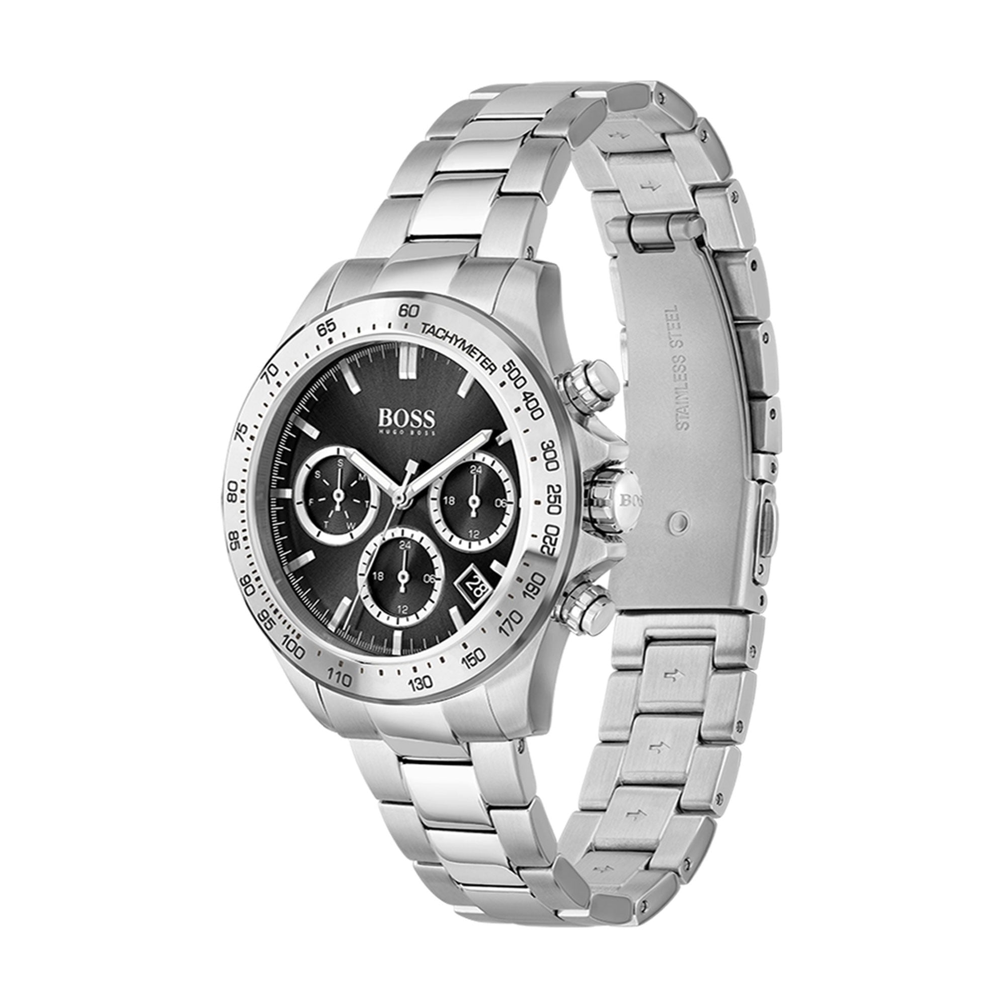  Shop Authentic Hugo Boss Ikon Black Dial Silver Steel Strap Watch for Men - 1512965 - Luxxuri