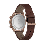  Shop Authentic Hugo Boss Santiago Grey Dial Brown Leather Strap Watch for Men - 1513861 - Luxxuri