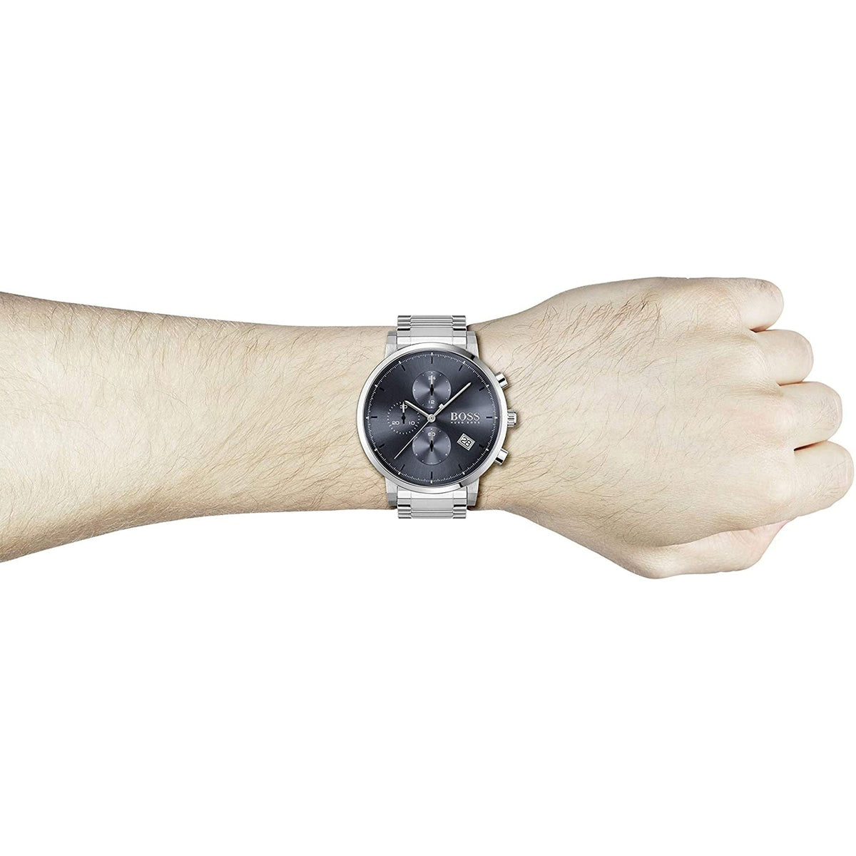  Shop Authentic Hugo Boss Integrity Blue Dial Silver Steel Strap Watch for Men - 1513779 - Luxxuri