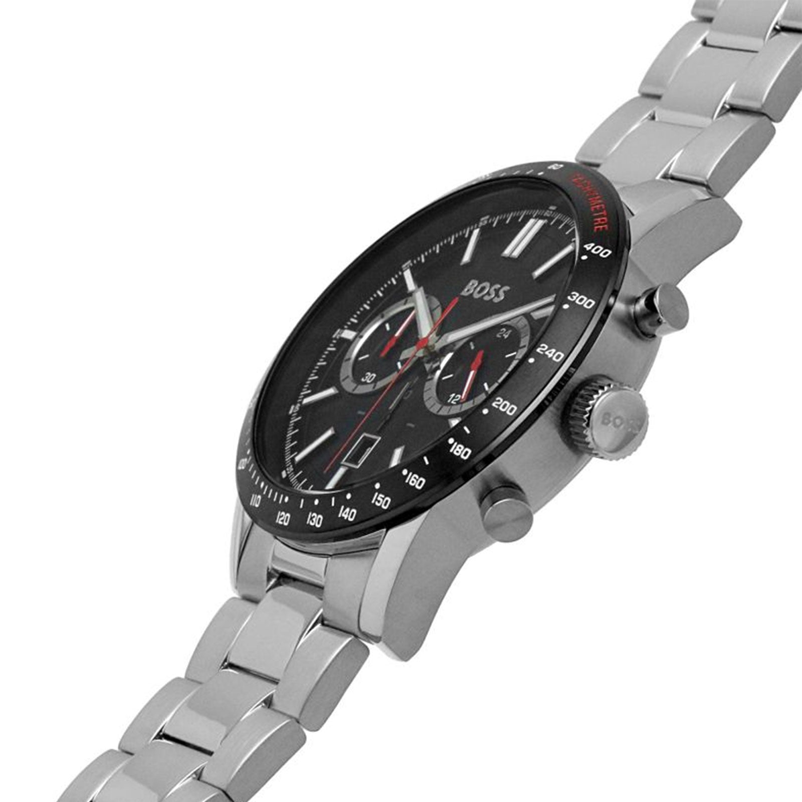  Shop Authentic Hugo Boss Allure Chronograph Black Dial Silver Steel Strap Watch for Men - 1513922 - Luxxuri