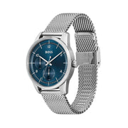  Shop Authentic Hugo Boss Sophio Blue Dial Silver Mesh Bracelet Watch for Men - 1513942 - Luxxuri