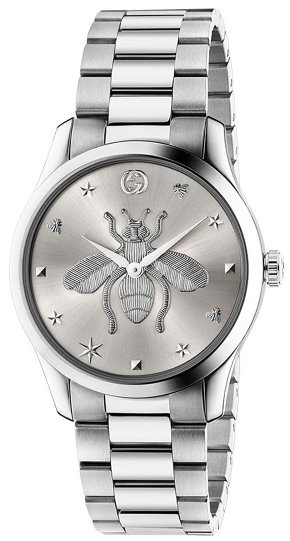  Shop Authentic Gucci G Timeless Silver Dial Silver Steel Strap Watch For Women - YA1264126 - Luxxuri