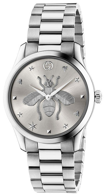  Shop Authentic Gucci G Timeless Silver Dial Silver Steel Strap Watch For Women - YA1264126 - Luxxuri