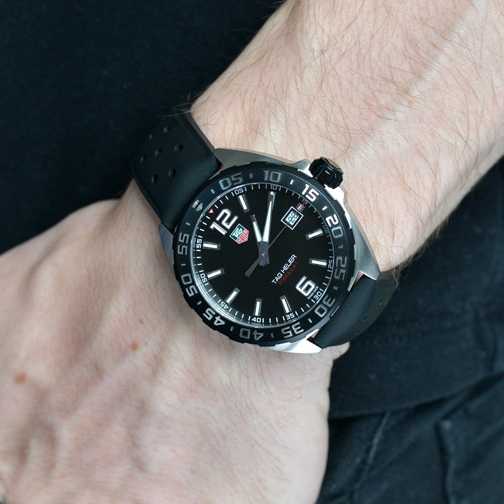  Shop Authentic Tag Heuer Formula 1 Quartz Black Dial Black Rubber Strap Watch for Men - WAZ1110.FT8023 - Luxxuri