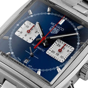  Shop Authentic Tag Heuer Monaco Automatic Chronograph Blue Dial Silver Steel Strap Watch for Men - CBL2111.BA0644 - Luxxuri