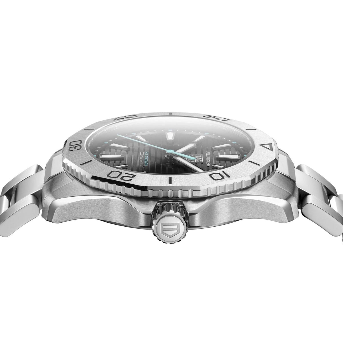  Shop Authentic Tag Heuer Aquaracer Professional 200 Solargraph Quartz Black Dial Silver Steel Strap Watch for Men - WBP1114.BA0000 - Luxxuri