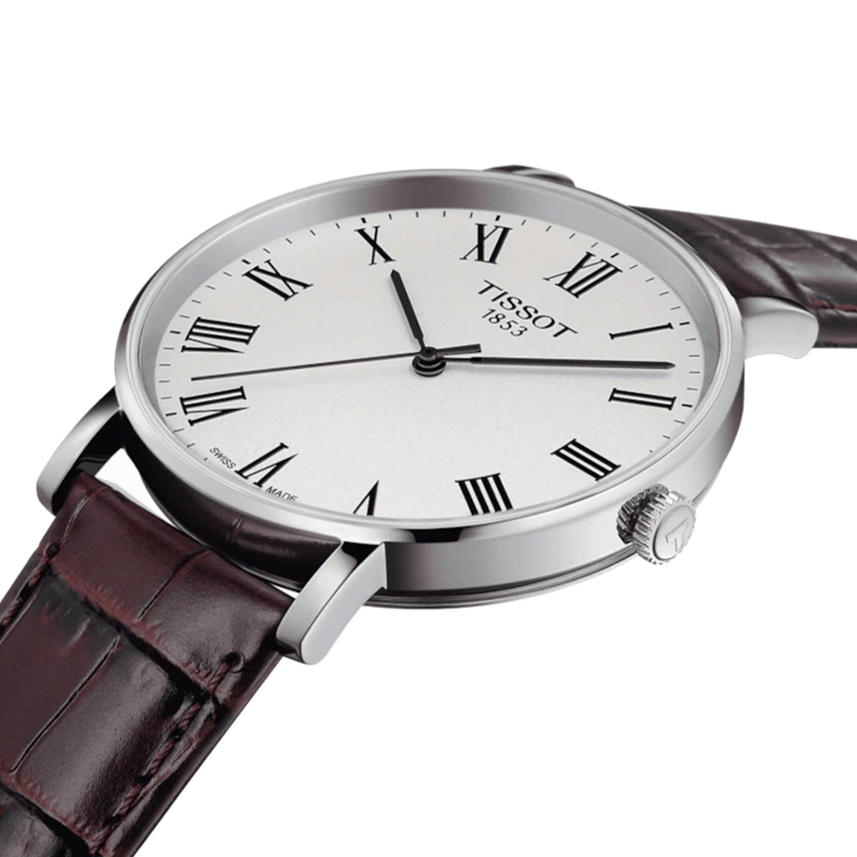  Shop Authentic Tissot T Classic Everytime White Dial Brown Leather Strap Watch For Men - T109.410.16.033.00 - Luxxuri