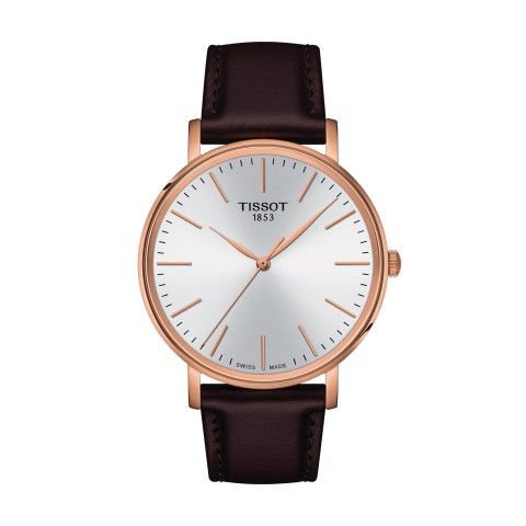  Shop Authentic Tissot Everytime Gent Silver Dial Brown Leather Strap Watch for Men - T143.410.36.011.00 - Luxxuri