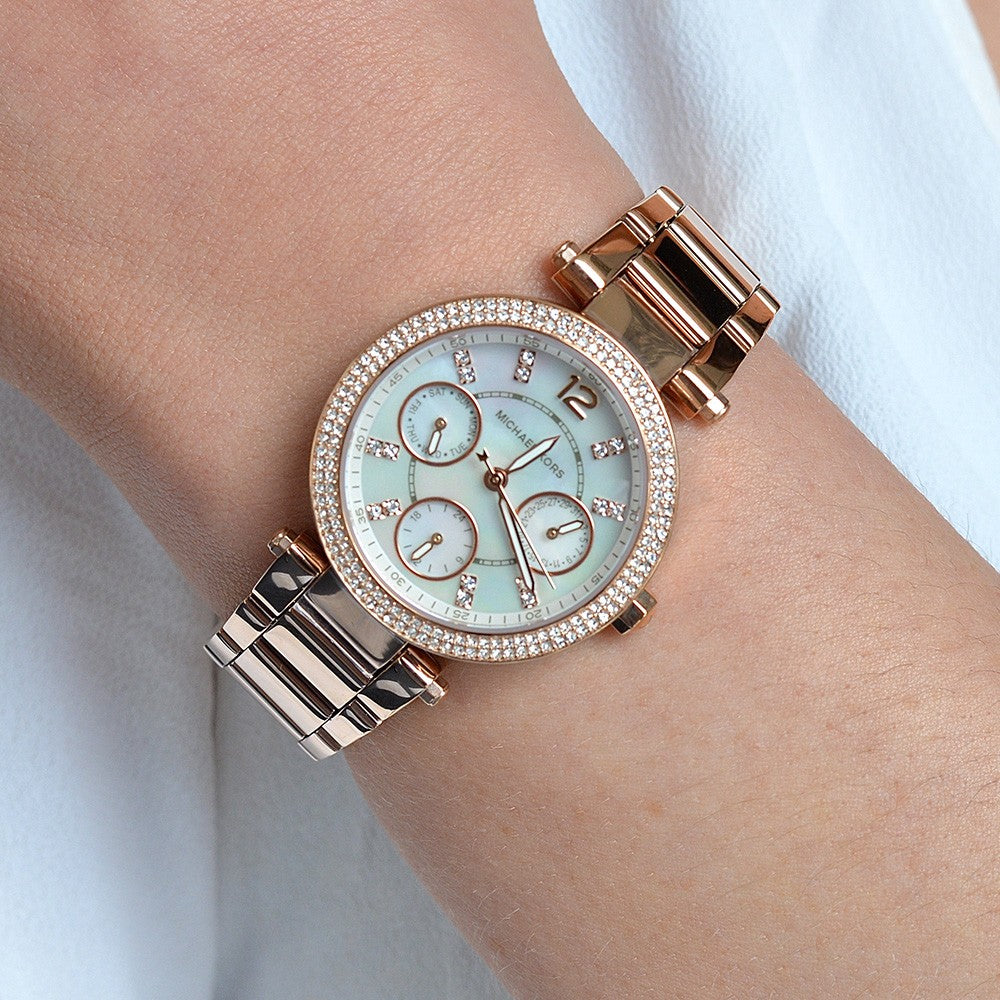  Shop Authentic Michael Kors Parker White Dial Rose Gold Steel Strap Watch for Women - MK5616 - Luxxuri