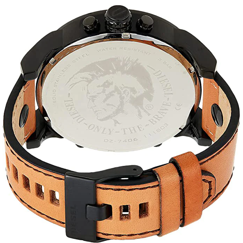  Shop Authentic Diesel Mr. Daddy 2.0 Chronograph Grey Dial Brown Leather Strap Watch For Men - DZ7406 - Luxxuri