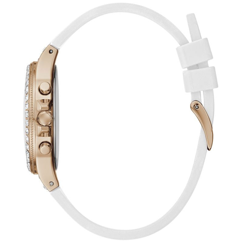  Shop Authentic Guess Moonlight Diamonds White Dial White Rubber Strap Watch for Women - GW0257L2 - Luxxuri
