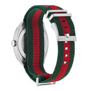  Shop Authentic Gucci GG2570 Quartz Black Dial Green & Red Nylon Strap Watch For Men - YA142305 - Luxxuri